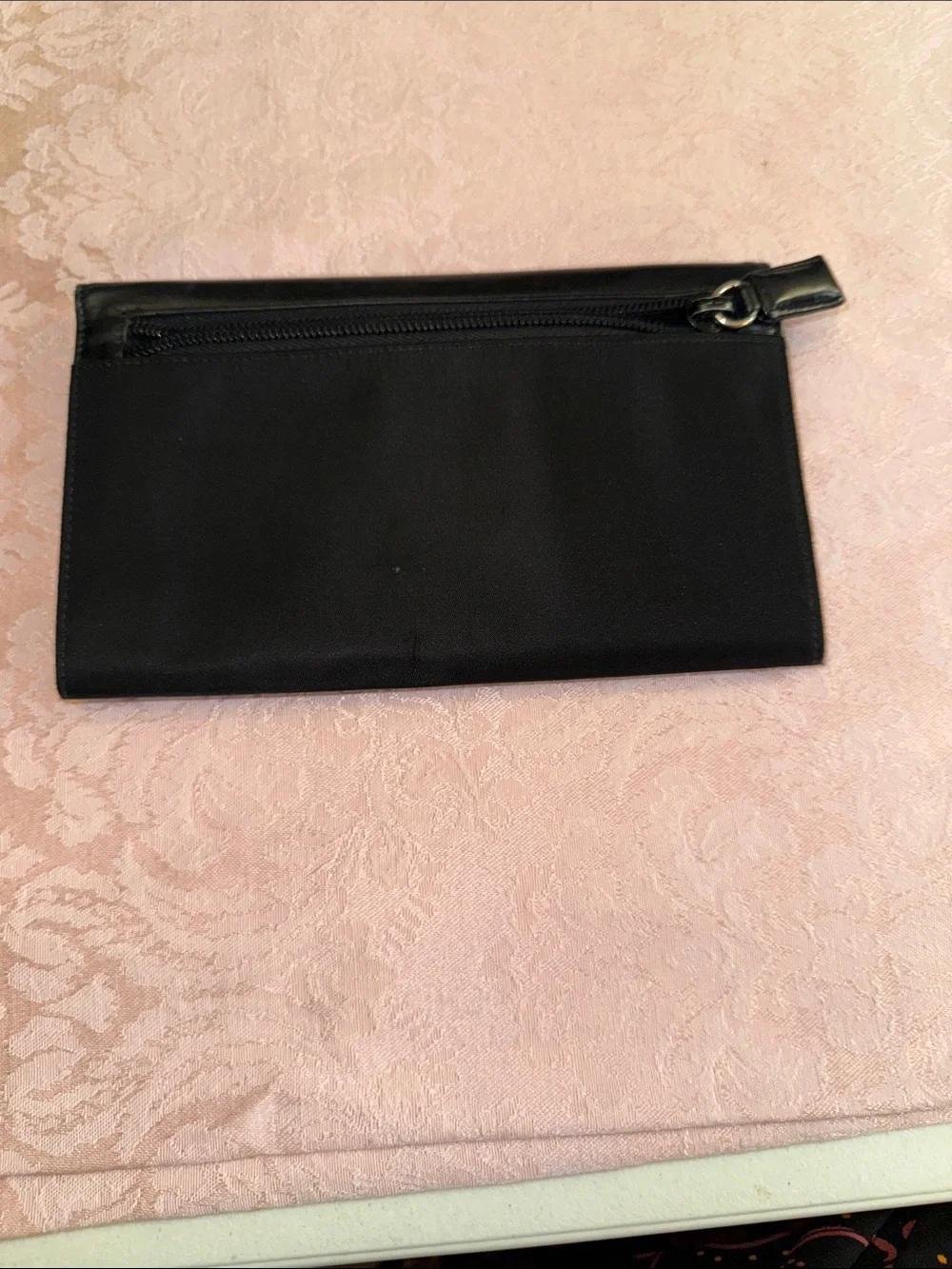 Prada Black Leather Men's Wallet with Silver Logo Plaque